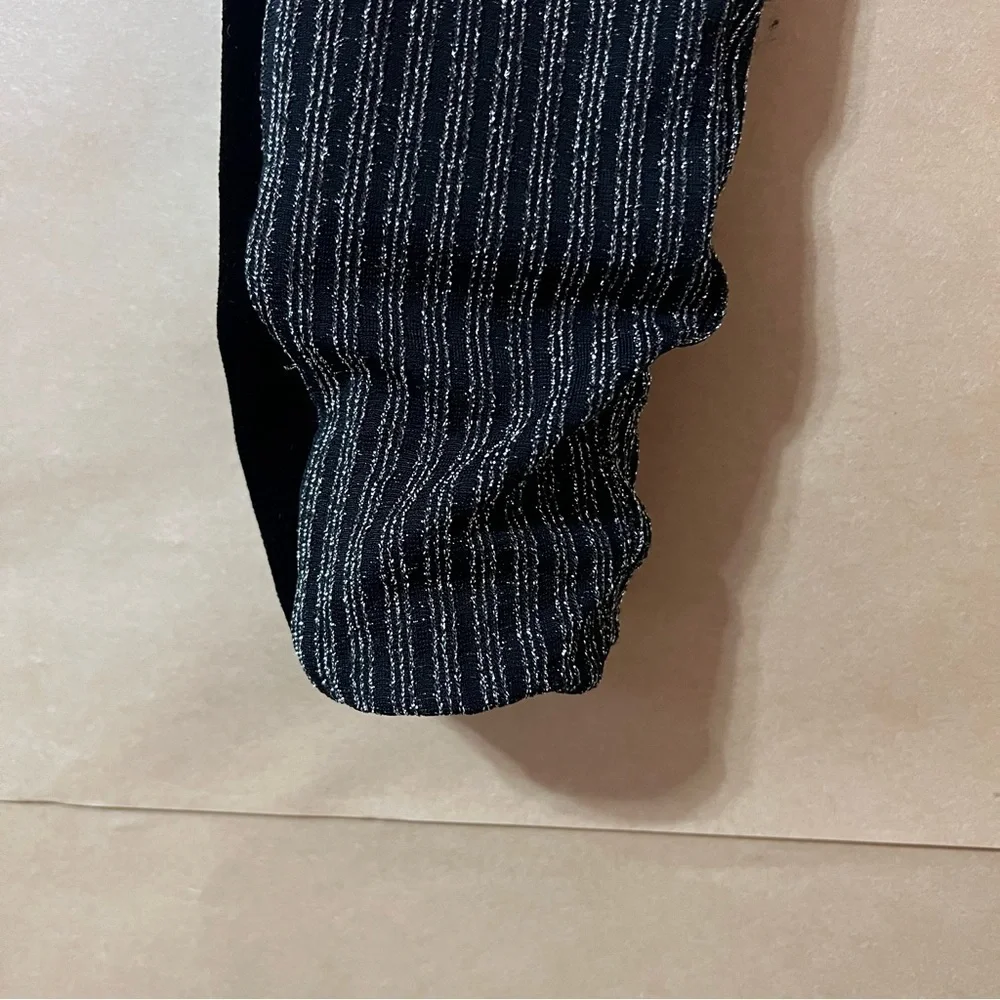 NBD | Tuxedo Legging in Silver Stripe Metallic High Rises Pull-On Pants Size M